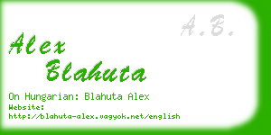 alex blahuta business card